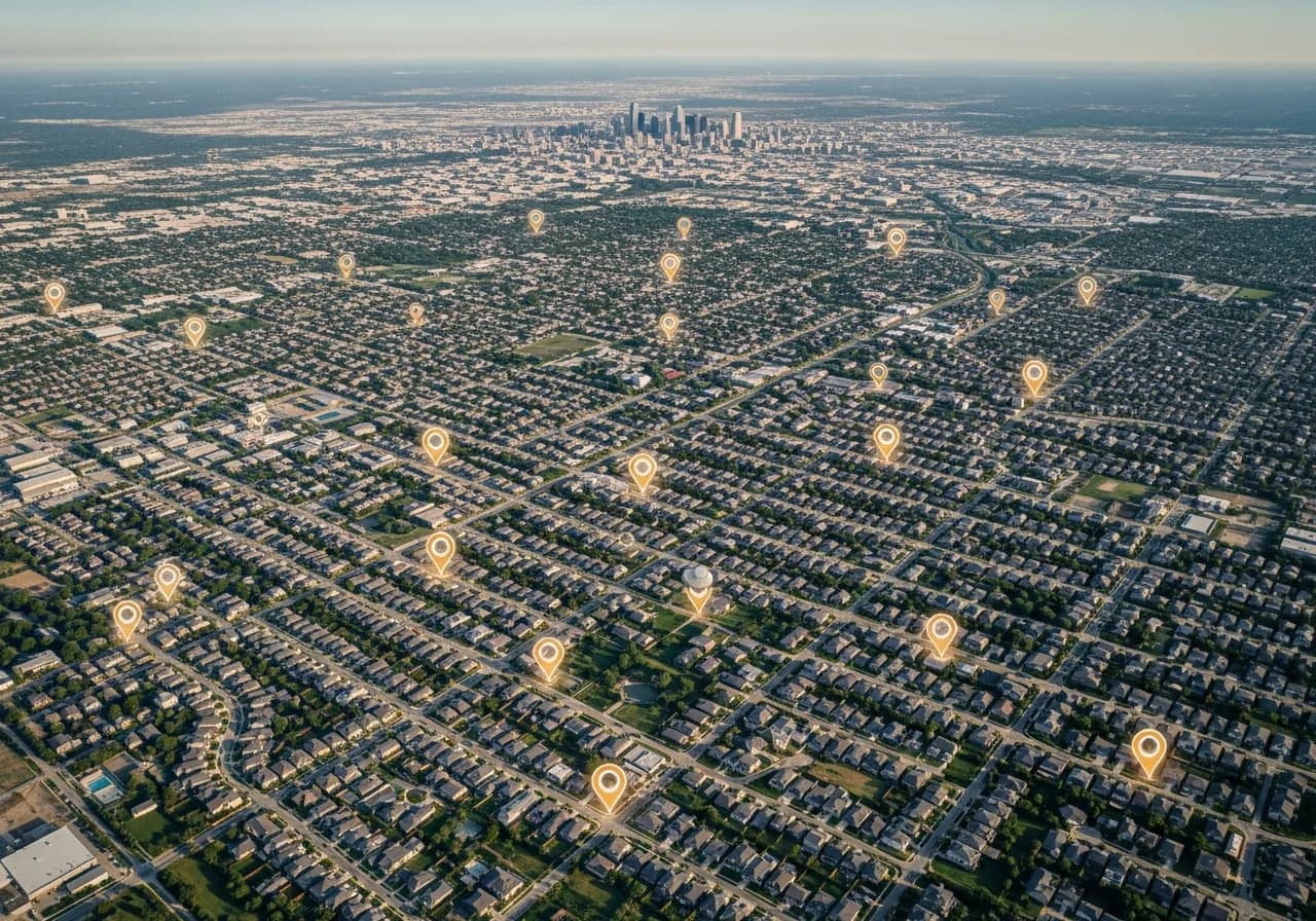 Dallas Plumbing SEO Service Areas - Neighborhood Coverage Map for Local Search Optimization